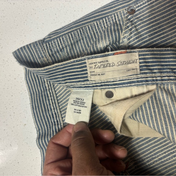 Ralph Lauren Denim & Supply Men's Striped Distressed Jeans Size 36-32 - Picture 7 of 13